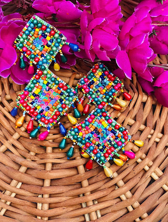 Tribal Handmade- Multicolor Long Earings