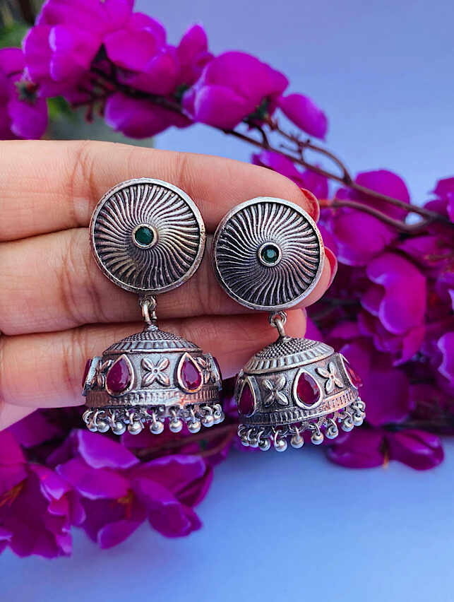 The Moonshine Silver Replica Jhumka