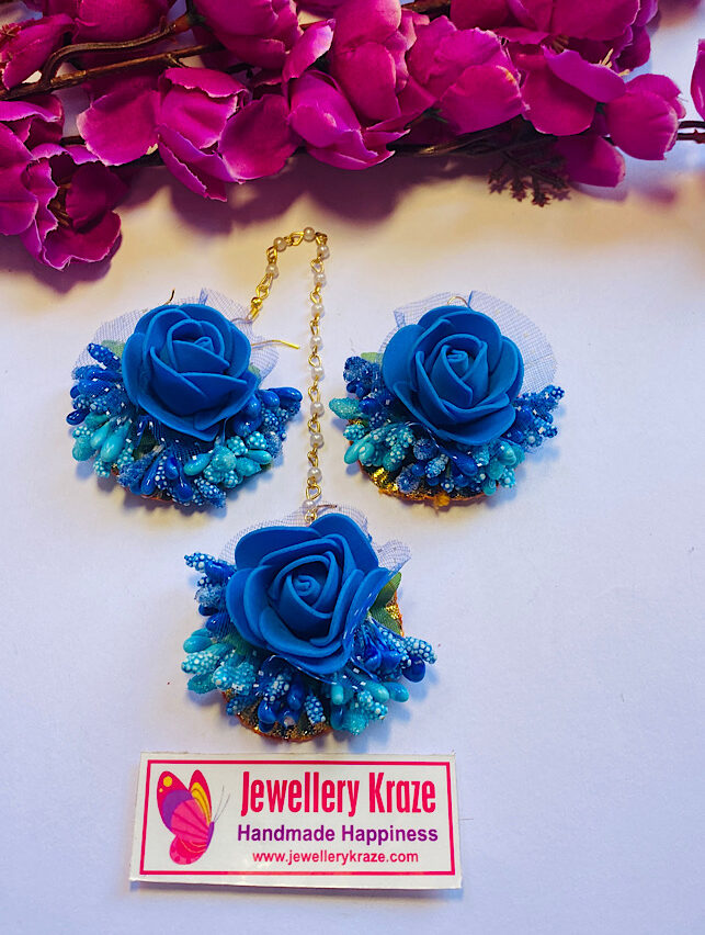 Shakuntala’s Floral – Blushing Blue Earings Sets