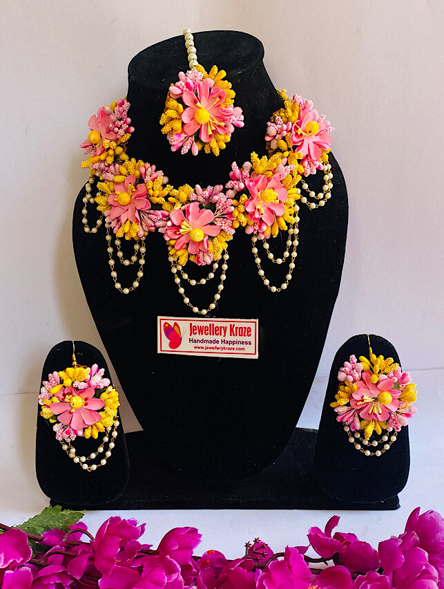 Shakuntala’s Floral – Radiance Pink Yellow Floral Set