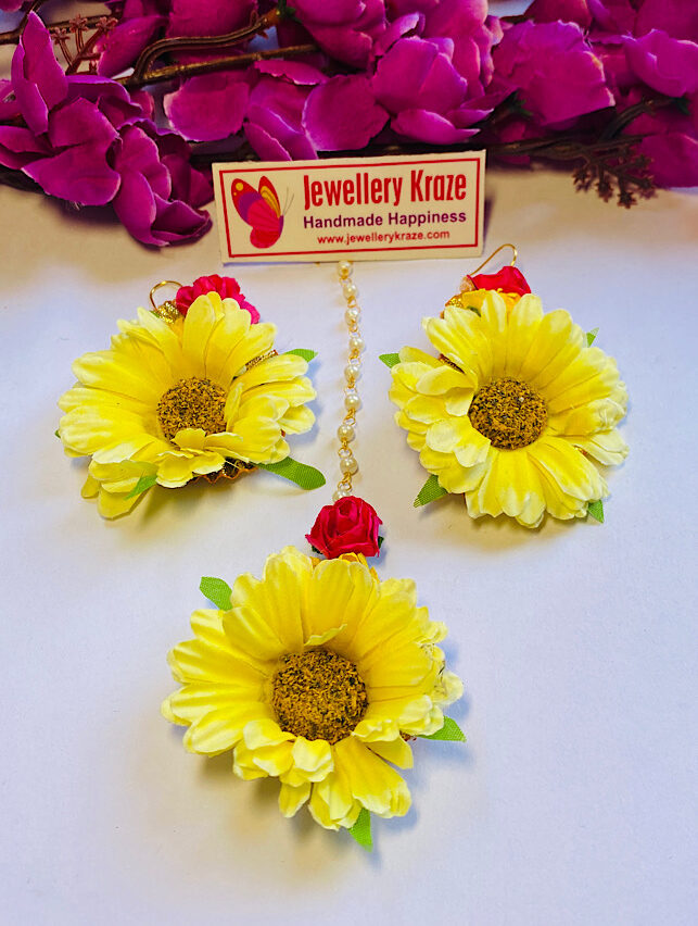 Shakuntala’s Floral – Dazzling Sunflower Earings Set