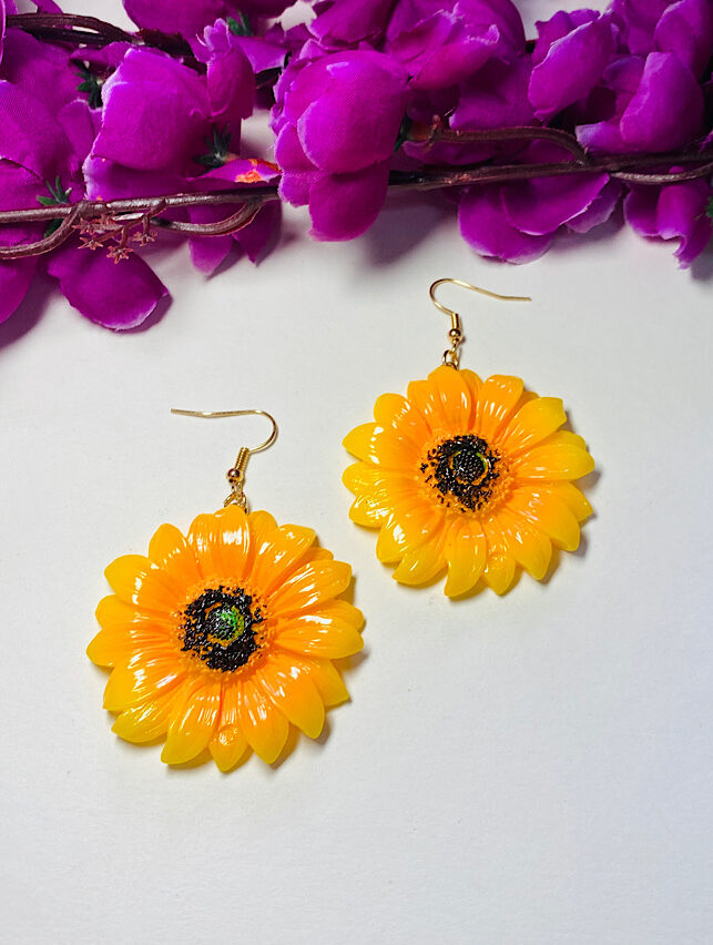 Funky Fashion – Yellow Sunflower Earings
