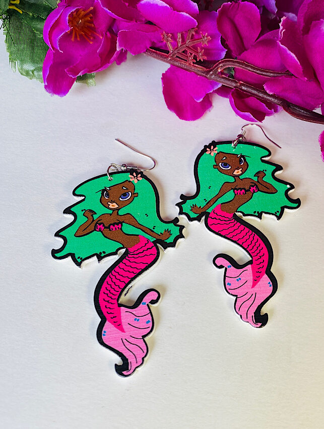 Funky Fashion – Green Hair Mermaid Earring