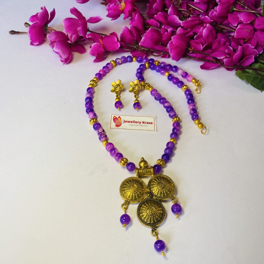 Tribal Handmade – Purple Love Necklace Set