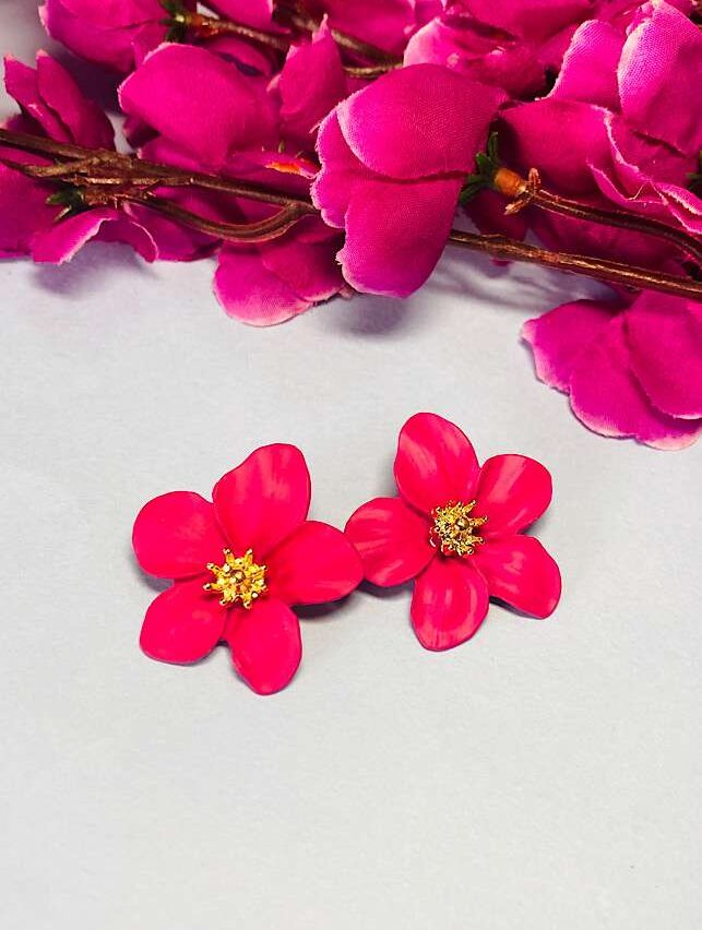 Funky Fashion – Floral Clay Earings Pink
