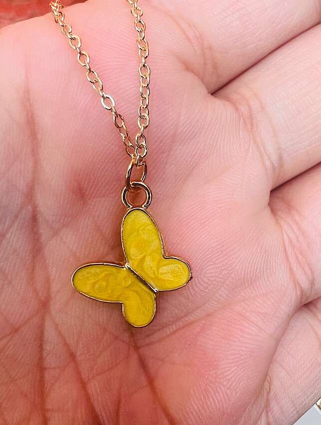 Funky Fashion – Yellow Tiny Butterfly Pendent