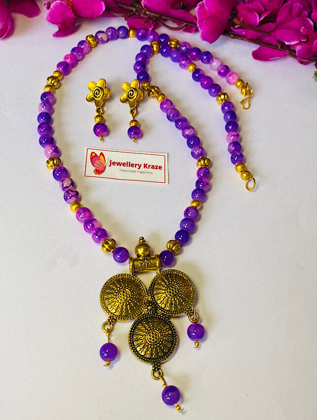 Tribal Handmade – Purple Love Necklace Set