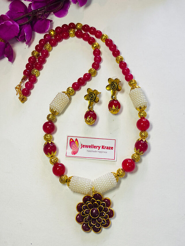 Tribal Handmade – Everlasting Red n White Necklace Set