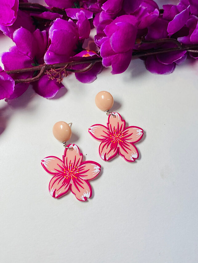 Funky Fashion – Pink Pansy Earings