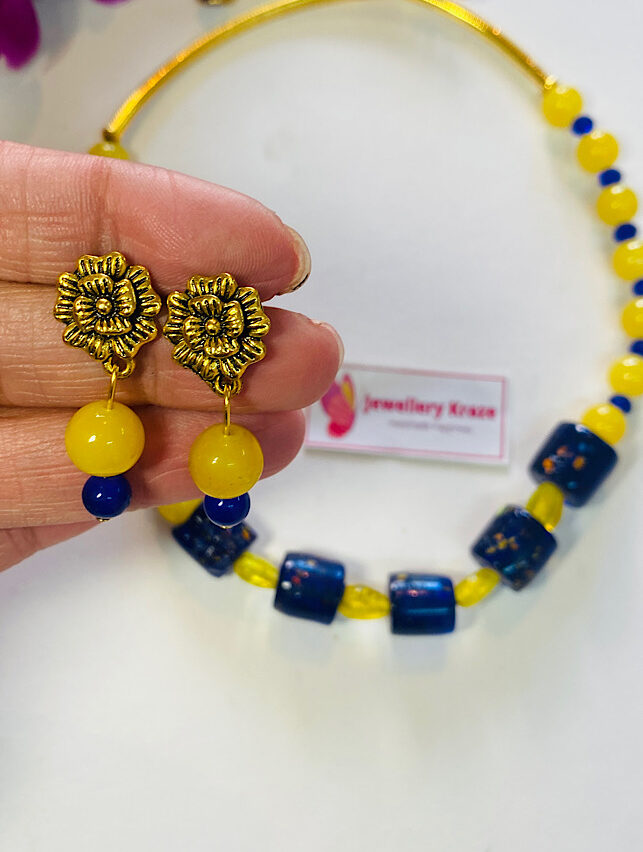 Tribal Handmade- Huge Blue Necklace Set