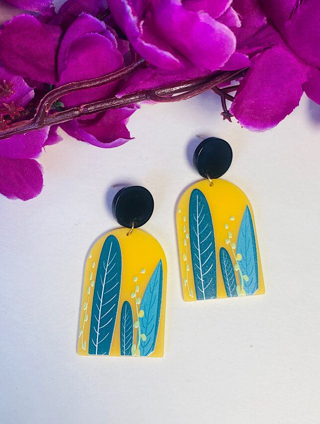 Funky Fashion – Festive Yellow Blue Earings