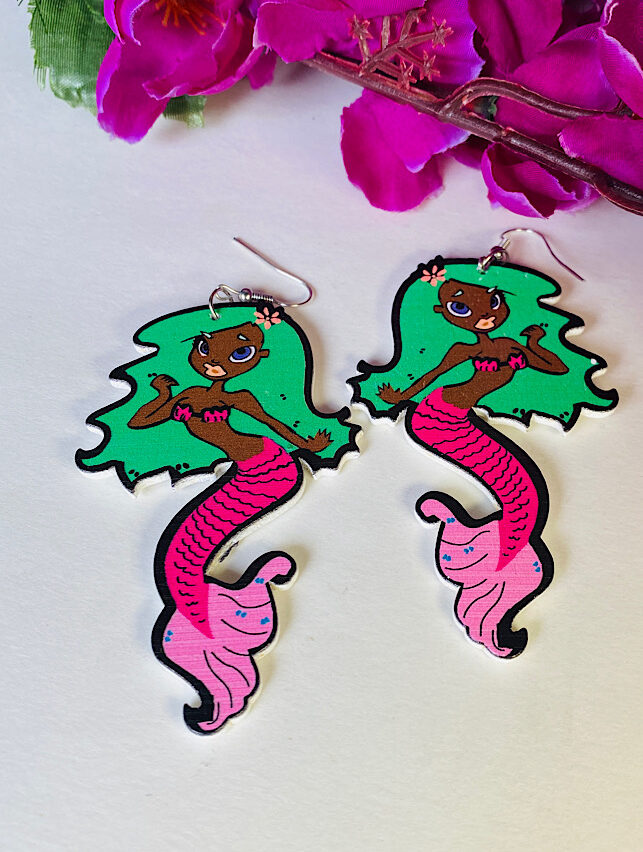 Funky Fashion – Green Hair Mermaid Earring