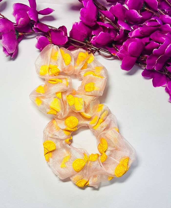 Scrunchies – Pineapple Organza Orange