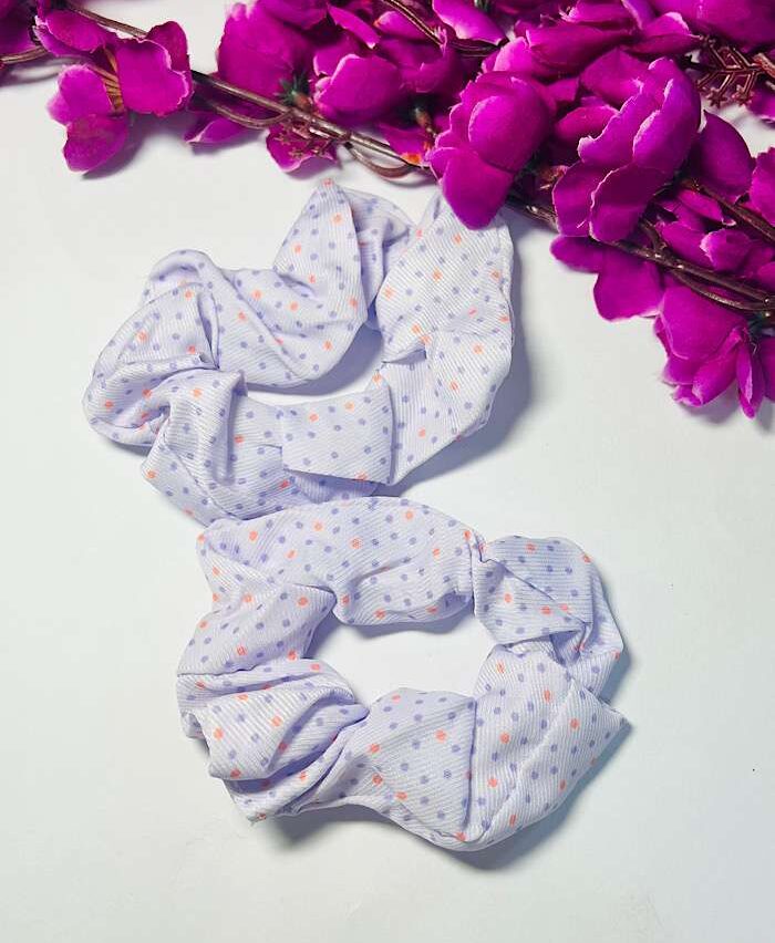 Scrunchies – Dot Mesh Scrunchie Purple
