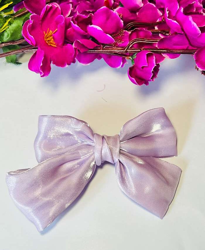 Bow Clips – Satin Shimmer Clip Purple
