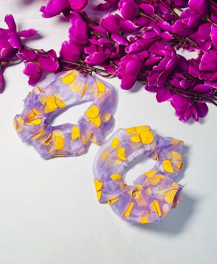 Scrunchies – Pineapple Organza Purple