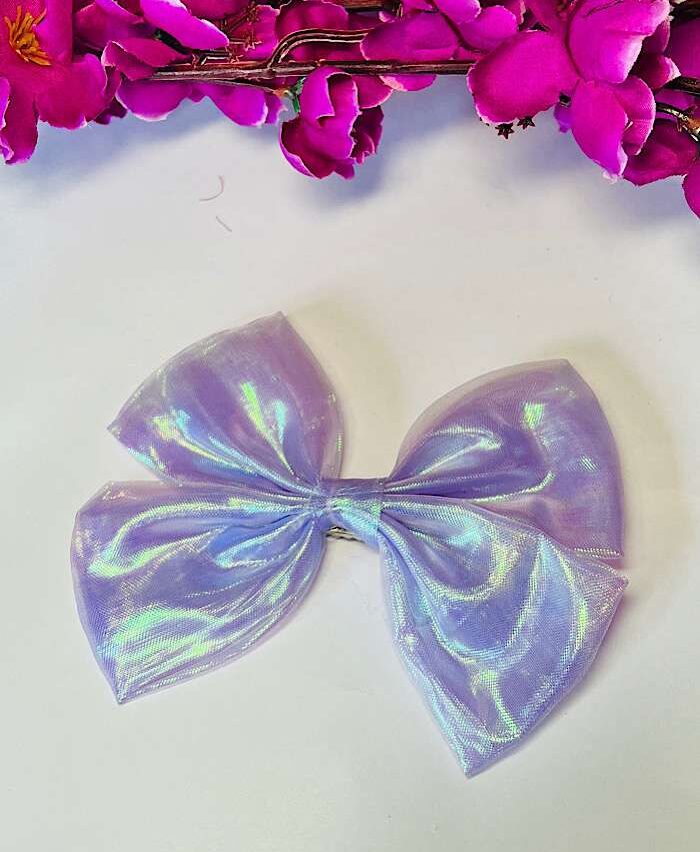 Glossy Bow Clips Purple
