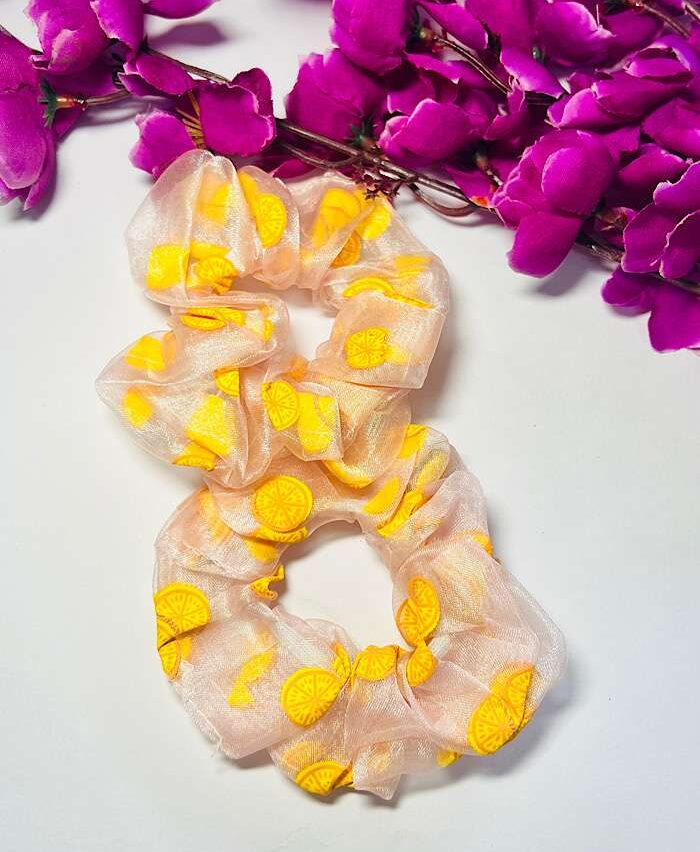 Scrunchies – Pineapple Organza Orange