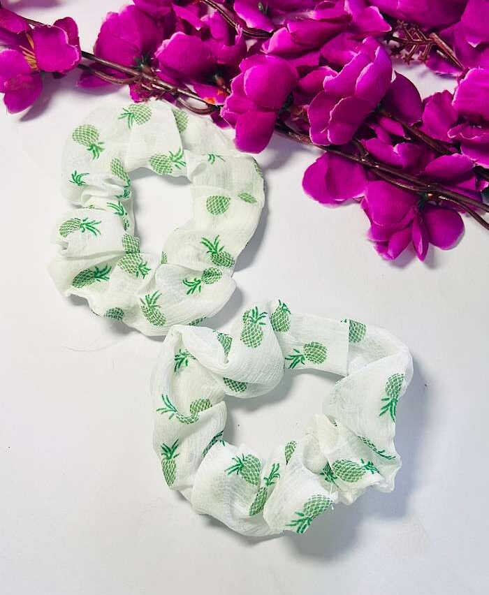 Cute Pinapple Print Scrunchie Green