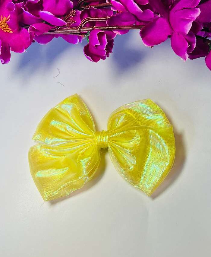 Glossy Bow Clips Yellow