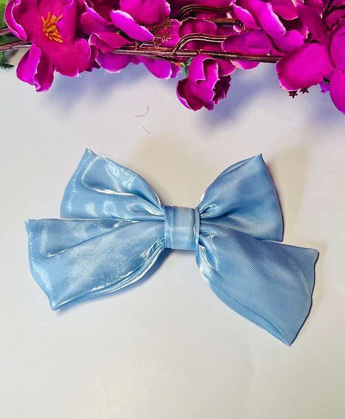 Bow Clips – Satin Shimmer Clip Blue