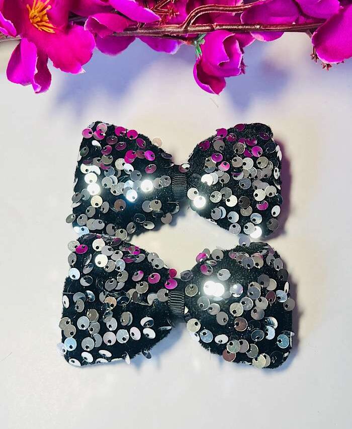 Bow Clips – Premium Sequin Bows Black