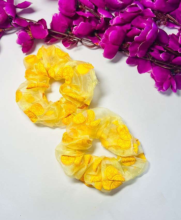 Scrunchies – Pineapple Organza Lemon