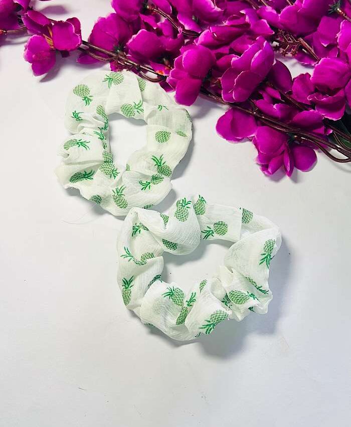 Cute Pinapple Print Scrunchie Green