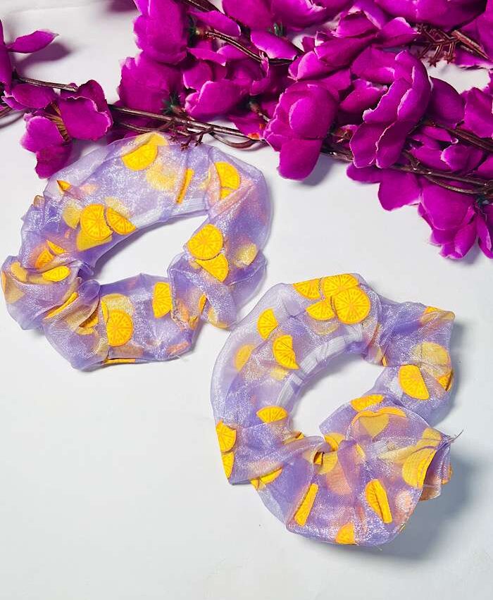 Scrunchies – Pineapple Organza Purple