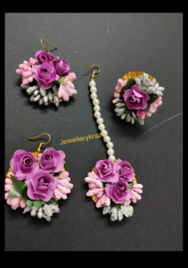 Shakuntala’s Floral – Purple Love Earing Set